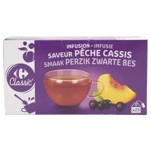 Té De Melocotón Y Grosella Negra Carrefour (25 Sobres)
