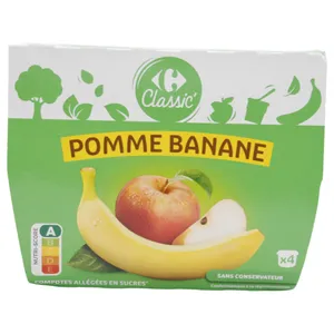 Compota Carrefour Classic De Manzana Y Plátano 100 G