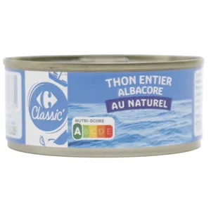 Atún Carrefour Classic Bonito Del Norte Al Natural Entero 140 G