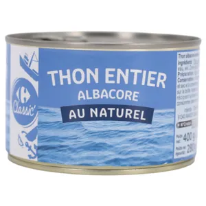 Atún Albacora Natural Carrefour 12 G (parece Error De Formato, Probablemente 120 G O ½ Lata)