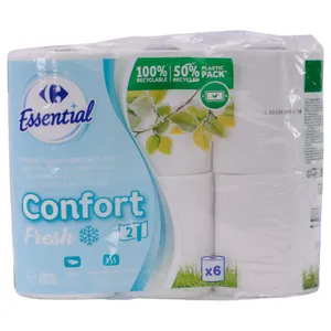 Papel Higienico Fresh Carrefour X6 Rollos