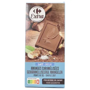 Chocolate Carrefour Con Leche Y Almendras 200 G