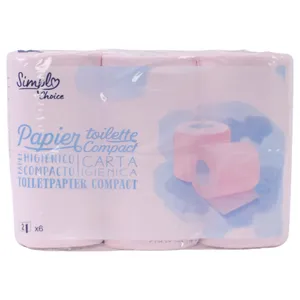 Papel Higiénico Simpl Rosado Compacto X6 Unidades