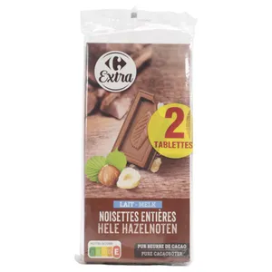 Chocolate Con Leche Y Avellanas Carrefour 2 X200 G