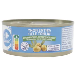 Atún Entero Carrefour En Aceite De Oliva Virgen 104 G