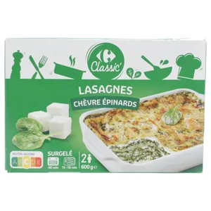 Congelado Lasaña De Espinaca Y Queso De Cabra Carrefour 600g