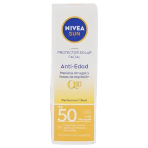 Bloqueador Solar Nivea Crema Facial Antiedad Spf 50 50 Ml