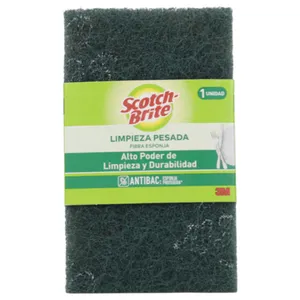 Esponjas Scotch-brite Limpieza Pesada Fibra Verde 1 Unidad