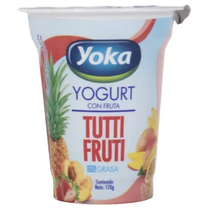 Yogur Batido Yoka Tutti Frutti 0% Grasa 170 G
