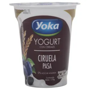Yogur Con Cereales Yoka Fibra Ciruelas Pasas 0% Azúcar Añadida 170 G