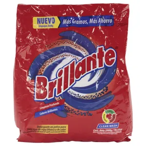 Detergente En Polvo Brillante Todo Tipo De Ropa 2700 G
