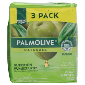 Jabón En Barra Palmolive Con Oliva Y Aloe Vera 3 X 100 G