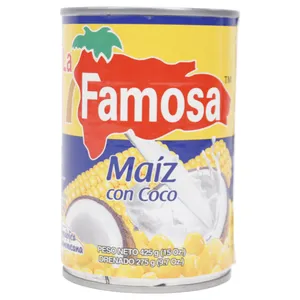 Maíz Con Coco La Famosa 425 G (15 Oz)