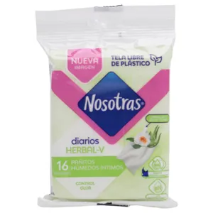 Pañitos Humedos Nosotras Íntimos Herbal V 16 Unidades