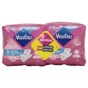 Toallas Higiénicas Nosotras Ultra Invisible 2 X8 Unidades