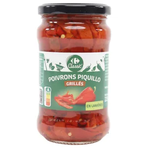 Pimientos Piquillo En Tiras Carrefour 220 G