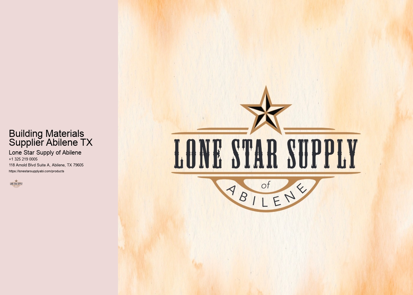 Building Materials Supplier Abilene TX