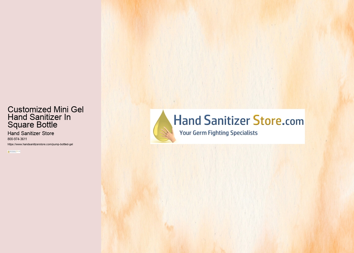 Customized Mini Gel Hand Sanitizer In Square Bottle