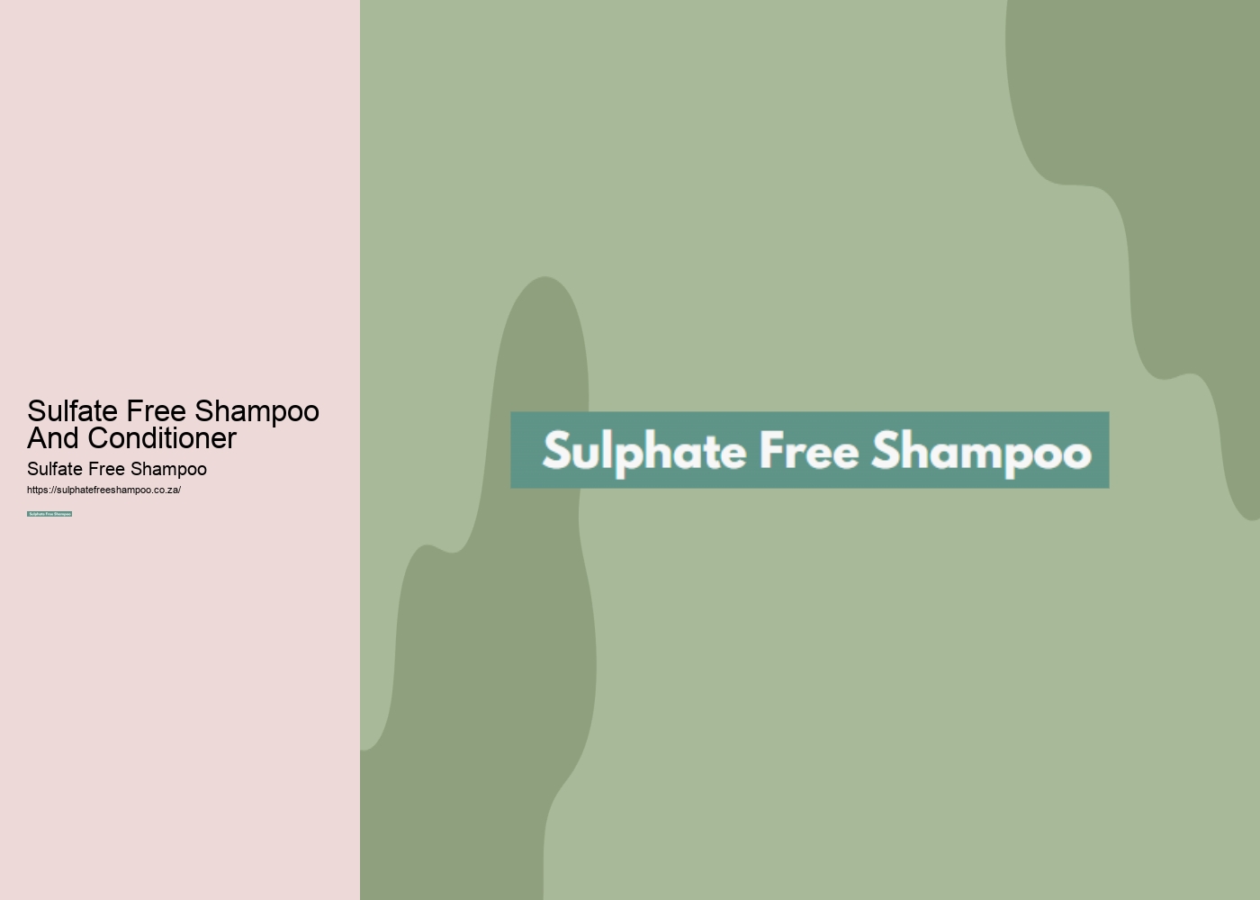 Sulfate Free Shampoo And Conditioner