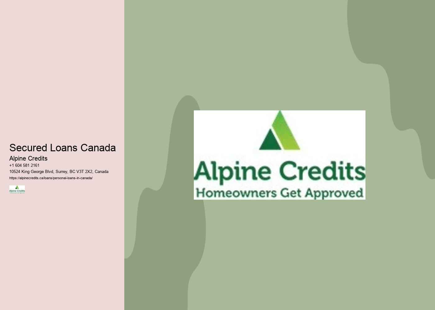 Secured Loans Canada