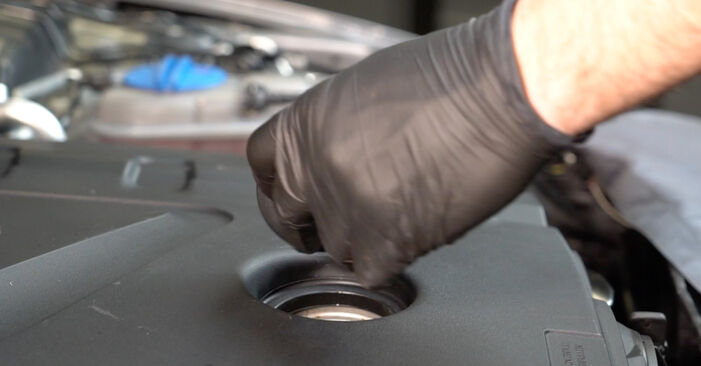 Kako težko to naredite sami: Oljni filter zamenjava na Audi A4 B8 Sedan 1.8 TFSI 2013 - prenesite slikovni vodnik