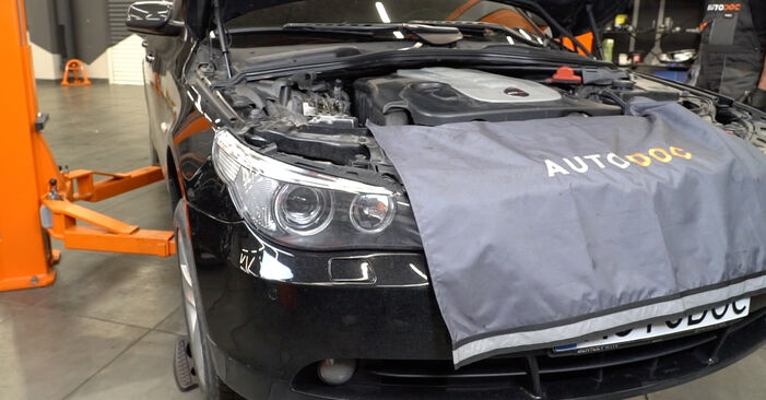 Sustitución de Bieletas de Suspensión en un BMW E60 525d 2.5 2003: manuales de taller gratuitos