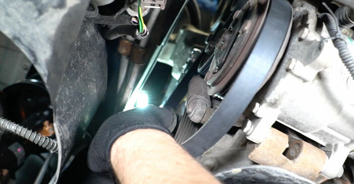 Como remover PEUGEOT 206 1.6 16V 2002 Correia Trapezoidal Estriada - instruções online fáceis de seguir
