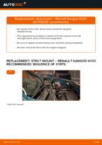 DIY RENAULT change Suspension strut support bearing front and rear - online manual pdf