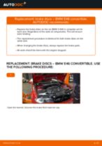 Changing Brake Discs BMW 3 SERIES: workshop manual