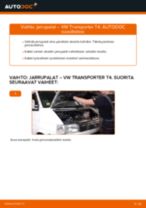 Kuinka vaihtaa jarrupalat eteen VW Transporter T4-autoon – vaihto-ohje