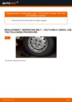 Сhanging Poly V-Belt on FIAT DOBLO: online tutorial