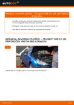 Avtomehanična priporočil za zamenjavo PEUGEOT Peugeot 206 cc 2d 2.0 S16 Koncnik