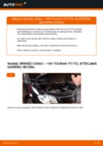 Nomaiņai Bremžu diski VW Touran 1t3 2.0 TDI - remonta instrukcijas