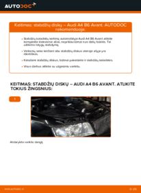 Kaip atlikti keitimą: 1.9 TDI Audi A4 B6 Avant Stabdžių diskas
