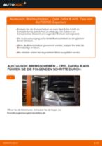 Ratschläge des Automechanikers zum Austausch von OPEL Opel Zafira B 1.8 (M75) Bremsscheiben