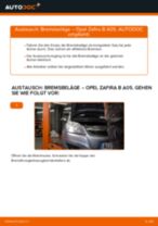 Wie Opel Zafira B A05 Bremsbeläge hinten wechseln - Anleitung