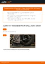 How to change rear coil springs on Opel Meriva X03 – replacement guide