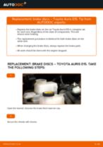 Replacing Brake disc set: pdf instruction for TOYOTA AURIS