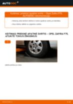 Kaip pakeisti Opel Zafira F75 priekinė apatinė svirtis - keitimo instrukcija