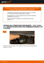 PDF наръчник за смяна: Спирачни накладки OPEL Zafira A (T98) задни и предни