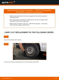 How to carry out replacement: Shock Absorber on 2.5 TDI T5 Transporter