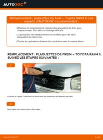 Comment effectuer un remplacement de Plaquettes de Frein sur 2.0 D 4WD (CLA20_, CLA21_) Toyota RAV4 II