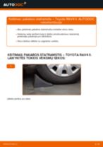 Kaip pakeisti Toyota RAV4 II pakabos statramstis: priekis - keitimo instrukcija