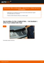 PDF manualul de înlocuire: Filtru combustibil VW SHARAN (7M8, 7M9, 7M6) diesel și benzina