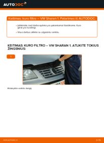 Kaip atlikti keitimą: 1.9 TDI VW Sharan 1 Kuro filtras