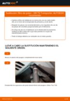 Reemplazar Filtro aire habitáculo VW TRANSPORTER: pdf gratis