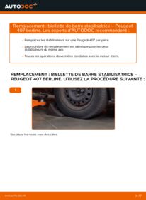 Comment effectuer un remplacement de Biellette De Barre Stabilisatrice sur 2.0 HDi 135 Peugeot 407 Berline