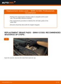 How to carry out replacement: Brake Pads on 2.0 d BMW X3 E83