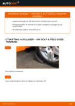 Hvordan bytte og justere Hjullagersett VW GOLF: pdf håndbøker