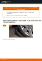 Online manual on changing Track control arm yourself on AUDI A4 (8E2, B6)